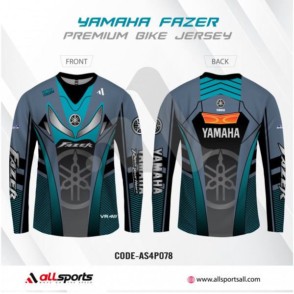 YAMAHA FAZER PASTE BIKE T-SHIRT FULL SLEEVE (4 PART SUBLIMATION PRINT)-AS4P078