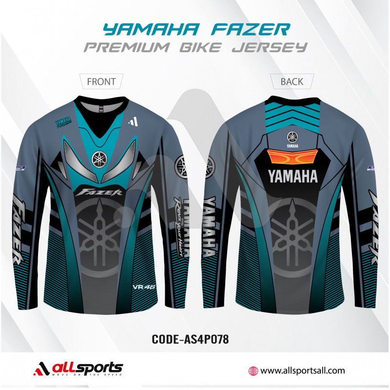 YAMAHA FAZER PASTE BIKE T-SHIRT FULL SLEEVE (4 PART SUBLIMATION PRINT)-AS4P078