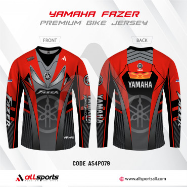 YAMAHA FAZER RED BIKE T-SHIRT FULL SLEEVE (4 PART SUBLIMATION PRINT)-AS4P079