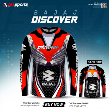 Discover red bike T-shirt full sleeve (04 part sublimation print)-AS4P033