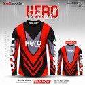 Hero Hunk Red Full Sleeve Four Part Sublimation Print For Bike T-Shirt-AS4P049