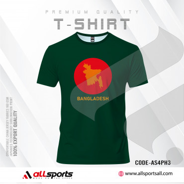 Bangladesh men's four part half sleeve Sublimation Print T- Shirt - AS38
