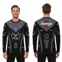 Suzuki Gixer Sf Black Full Sleeve Four Part Sublimation Print For Bike T-Shirt -AS4P071