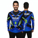 Suzuki Blue Full Sleeve Four Part Sublimation Print For Bike T-Shirt -AS4P001
