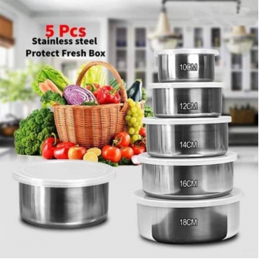 5 Pcs Multifunctional Stainless Steel Protect Fresh Box