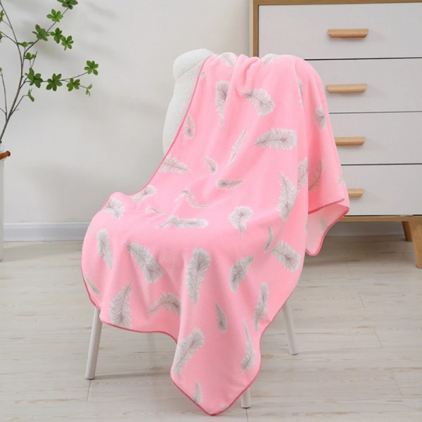 Feather Printed Microfiber Shower Bathing Towel A