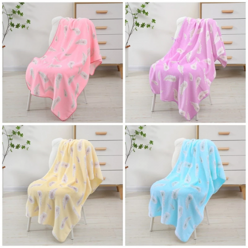 Feather Printed Microfiber Shower Bathing Towel A