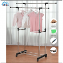 Double Pole Portable Clothes Rack