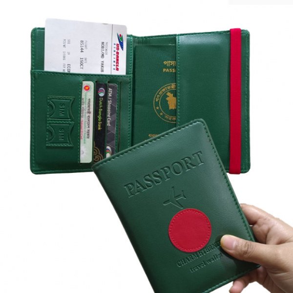 Business Passport Covers Holder Wallet Case (green color)