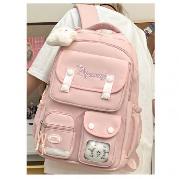 Kids Backpack Children School Bags Waterproof .class 1-8  {pink }Code : 196