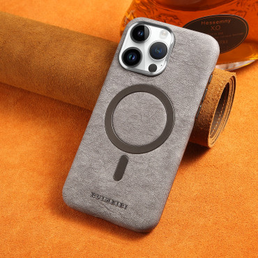 Desert Ruimeibi.case অরিজিনাল লেদার দিয়ে তৈরি |Anti-Fall MagSafe Leather Case PU Leather Electroplated Bezel Case. আইফোন কভার ,মোবাইল না|