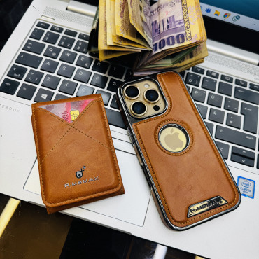 High-end magnetic new iPhone mobile phone case folding card holder suitable for leather case 