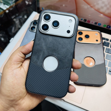 Two-tune leather and carbon এর সাথে logo hole electric vessel Case.
