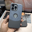 Two-tune leather and carbon এর সাথে logo hole electric vessel Case.