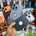 Two-tune leather and carbon এর সাথে logo hole electric vessel Case.