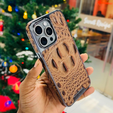 Crocodile skinCase Anti-Fall Droop resistant ,Scratch resistant , Smooth Texture precise cutouts and Electroplated Bezel Case.