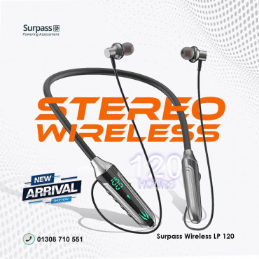 Surpass Lp120 wireless nick bend . ১২০ ঘন্টা ব্যাকআপ পাবেন|.ডিসপ্লে তে চার্জিং পার্সেন্টেজ দেখতে পারবেন| magnetic on off