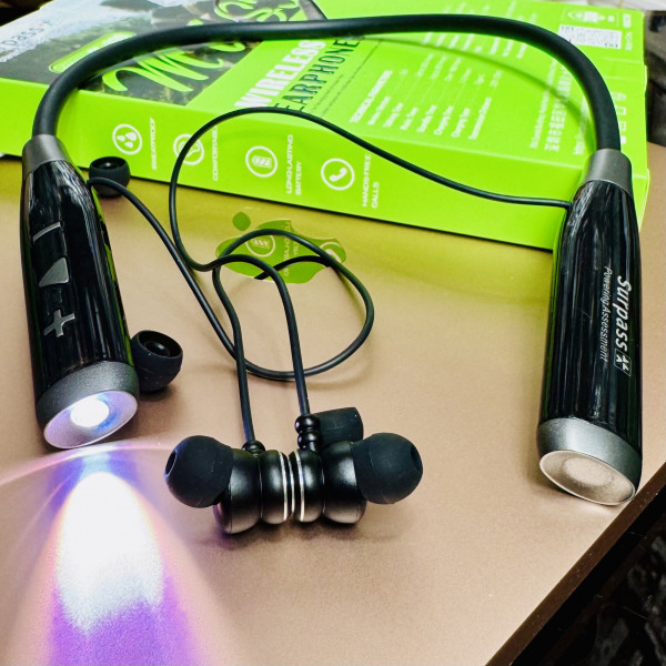 Surpass PL 300  wireless nick bend with light . 295 ঘন্টা ব্যাকআপ পাবেন|.ডিসপ্লে তে চার্জিং পার্সেন্টেজ দেখতে পারবেন| প্রায় 20 দিন পর্যন্ত use করতে পারবেন ।magnetic on off