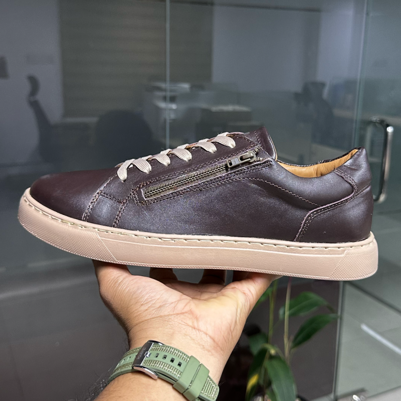New Nappa Lite Leather Sneakers| Dark Brown| NBR-06N