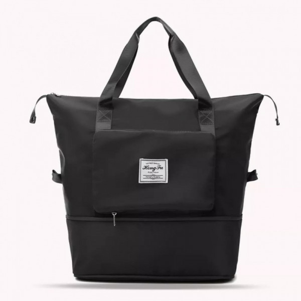 Super Large Capacity Folding Bag Travel Bag (Black)