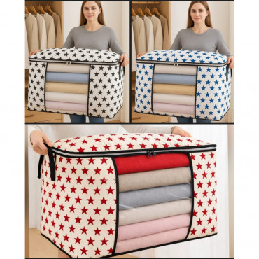 ৩ পিস-New Star Printed Quilt Storage Bag ( Horizontal )