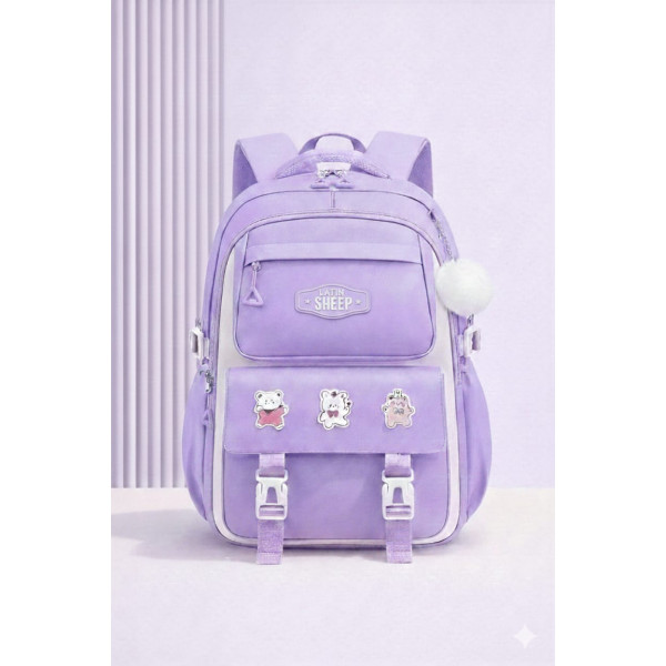 Premium Quality Primary School Book Bag ( purple )