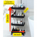4 Layer Multifunctional Trolley Rack (Black)