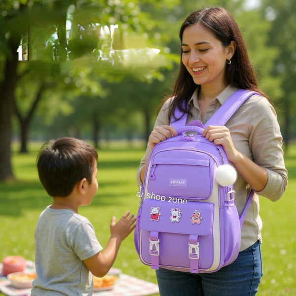 Premium Quality Primary School Book Bag ( purple-2 )