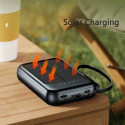Portable Solar Power Bank 20000mAh with LED Light & Multi Cable Support