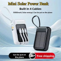 Portable Solar Power Bank 20000mAh with LED Light & Multi Cable Support