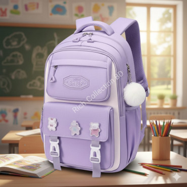Premium Quality Primary School Book Bag ( purple-6 )