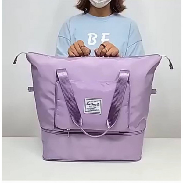 Super Large Capacity Folding Bag Travel Bags(Purple)