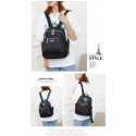 Nylon Backpack Durable Waterproof Casual Shoulder Bag (Black Color)