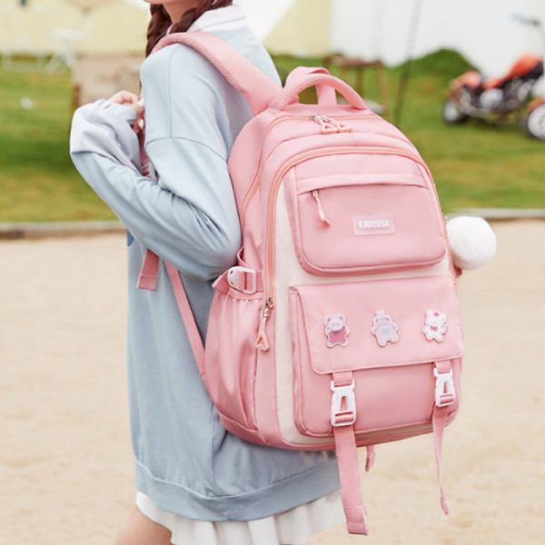 Kids Backpack Children School Bags for Girls Orthopedic Waterproof Primary Schoolbag Book Bag (pink-1)