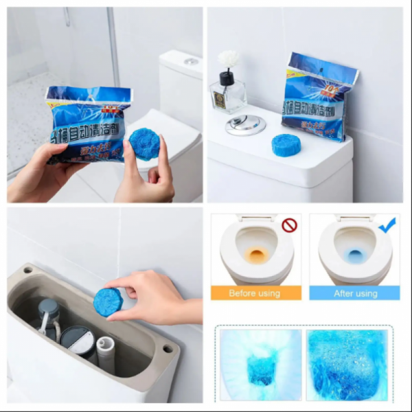 ৪ প্যকেট (৪০ পিস) Blue Commode Cleaning Tablet। লেবুর ঘ্রাণের সুবাস ছড়ায়