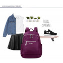 Nylon Backpack Durable Waterproof Casual Shoulder Bag (purple Color)