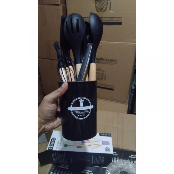 12 Pcs Complete Cooking Tool Set ( Black Colour )
