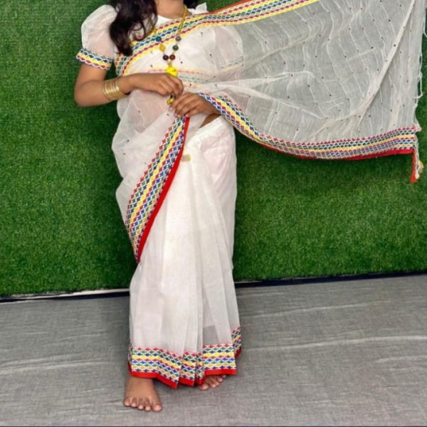 Baby Sharee White ( বেবি শাড়ি সাদা )