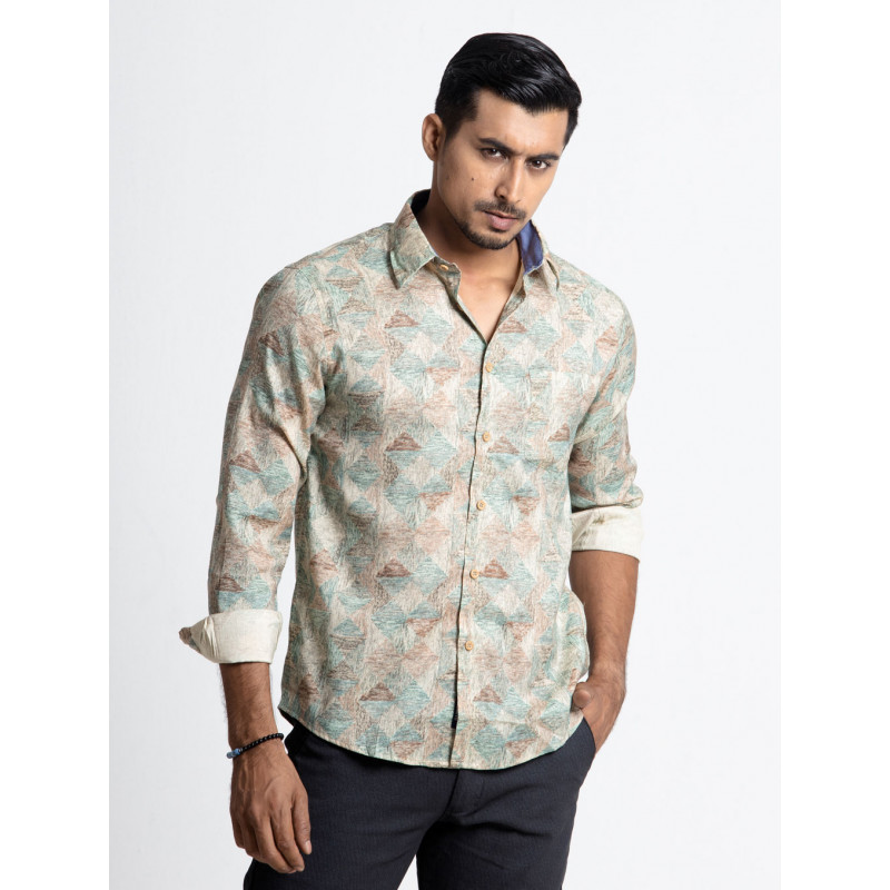 Tavaas Digital Printed Cotton Men’s Casual Shirt