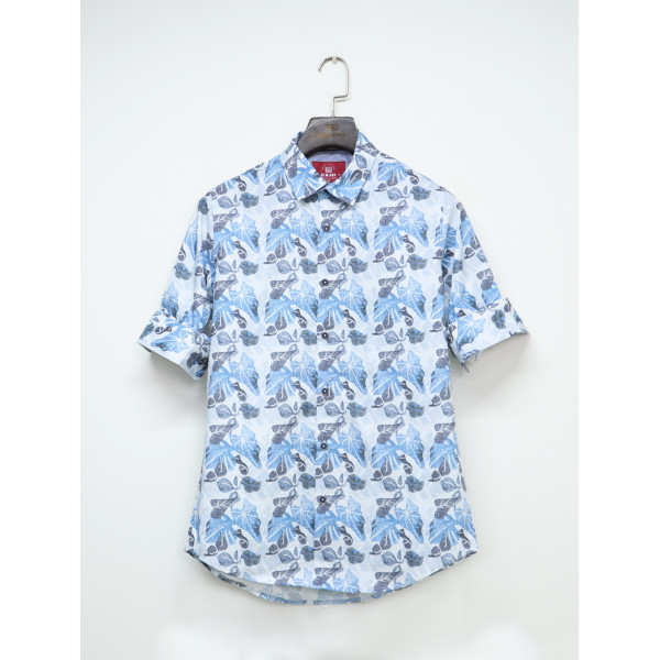 Demand Sky Leaf Printed Cotton Casual Long Sleeve