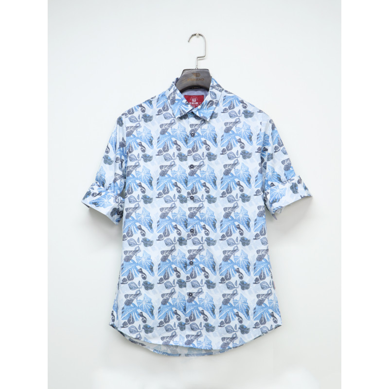 Demand Sky Leaf Printed Cotton Casual Long Sleeve