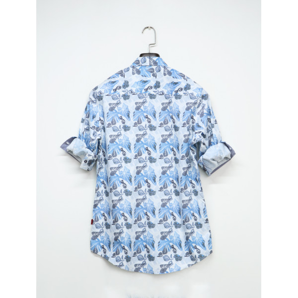 Demand Sky Leaf Printed Cotton Casual Long Sleeve