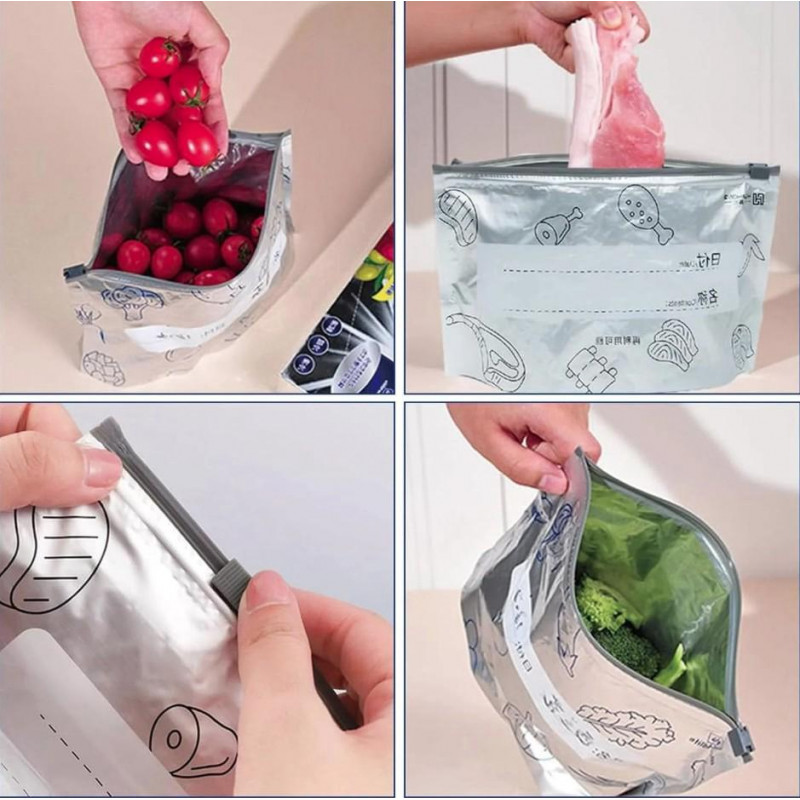 ১০ পিস ( ২.৫ কেজি) Aluminum Foil Zip Lock Food Storage Bag