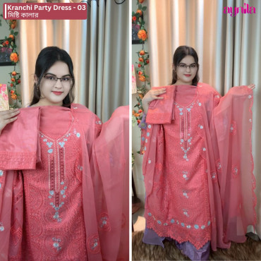 Kranchi Party Dress - 03 ( Misti Color )