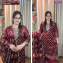 Vipul Party Dress - 05 ( Maroon Color )