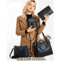 4 PCS Leather LADIES FASHIONABLE COMBO Bag (Black)