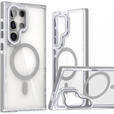 Anti Yellow Crystal Clear Camera Stand Windows Protective Case For Samsung Galaxy