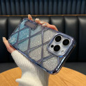 Luxury Grid Plaid Checkered Plating Electroplated  Case for iPhone