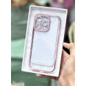 Luxury Stone With Giliter Camera Lens Protection Case for iPhone