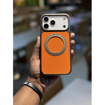 Skin Feel PU Leather Magsafe Stand Case for iPhone